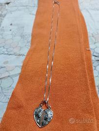 Collana con ciondoli a cuore in argento 925