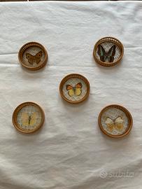 Sottobicchieri in legno vetro vintage