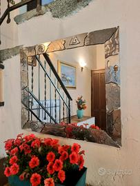 Specchio Artigianale con Cornice in Metallo