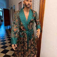 Vintage vestaglia in tessuto con stampa cinese ann