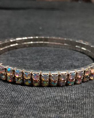 bracciale a doppia fila con strass cangianti 