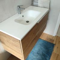mobile bagno con lavabo e due cassetti sospeso