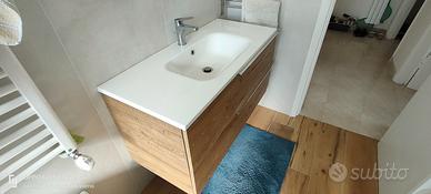 mobile bagno con lavabo e due cassetti sospeso