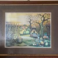 quadro Vintage Naif, pittura su lamina