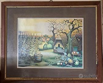 quadro Vintage Naif, pittura su lamina