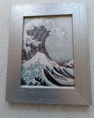 Cornice argento con decoro giapponese onda Kanagaw