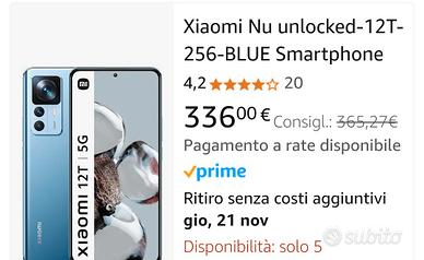 XIAOMI 12T 8/256 SCONTRINO DI OGGI 250 EURO 