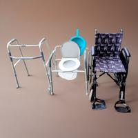 Set Sedia a Rotelle, Deambulatore, Sedia WC