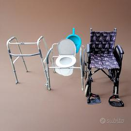 Set Sedia a Rotelle, Deambulatore, Sedia WC