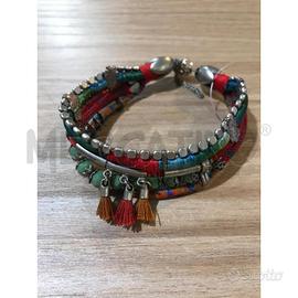 BRACCIALE AYALA BAR TESSUTO PERLINE NAPPE CHIUSURA