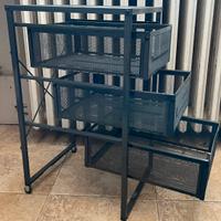 Struttura metallica a tre cassetti antracite