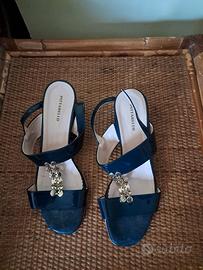 Pittarello sandali blu e oro