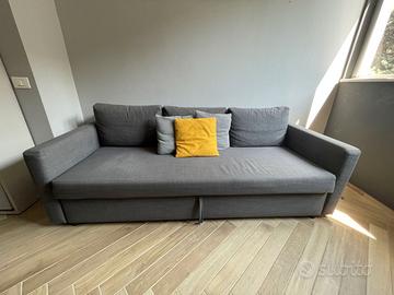 Divano letto grigio 3 posti con contenitore