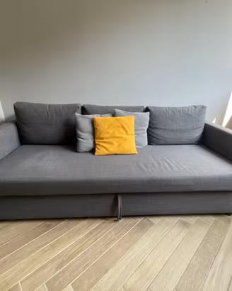 Divano letto grigio 3 posti con contenitore