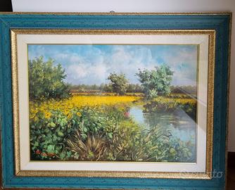 Quadro paesaggio pavese Rosolino Canepa