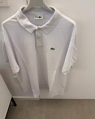 Polo Lacoste bianca taglia 7 XL