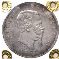 Regno Vitt Eman II 5 lire 1871 M SPL