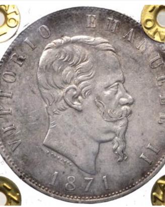 Regno Vitt Eman II 5 lire 1871 M SPL