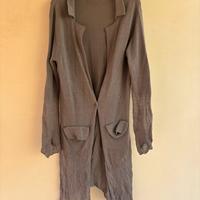 Cardigan donna lungo cotone tg m color taupe