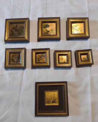 Quadretti vintage foglia d'oro