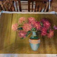 Z. Müller olio su tela vaso con fiori