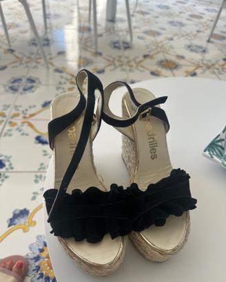 Espadrilles Zeppa Alta nere