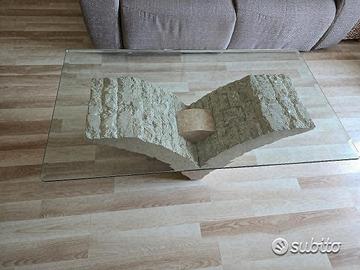 Tavolino Stones salotto vetro marmo pietra tavolo