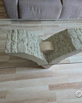 Tavolino Stones salotto vetro marmo pietra tavolo