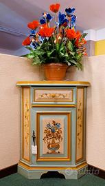 Angoliera TRENTINA legno DECORATA A MANO