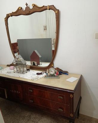 Camera da letto vintage anni 60con intarsio comple