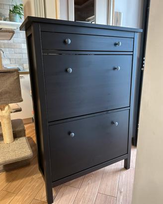 Scarpiera Hemnes nero-marrone