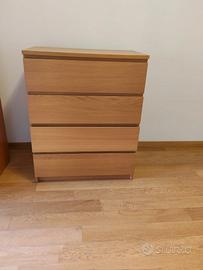 cassettiera 4 cassetti legno rovere - ottime condi