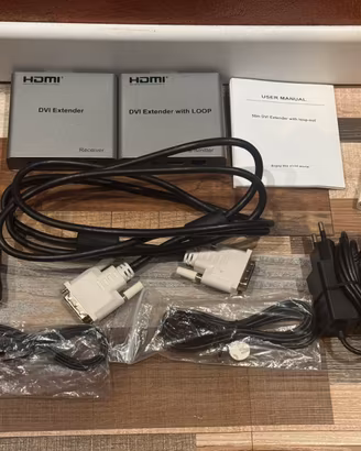 DVI Extender fino a 50mt via Ethernet + accessori