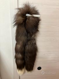 Sciarpa di vere code di volpe