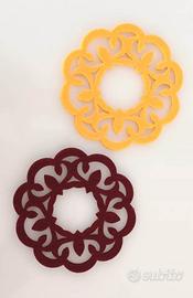 6 sottobicchieri in feltro fatti a mano