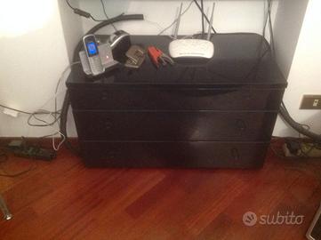 cassettiera  laccato colore nero