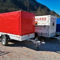 Carrello rimorchio auto mono asse centinato