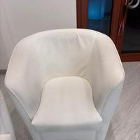 Poltrona  bianca in ecopelle