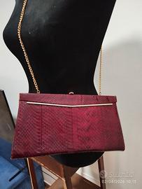 pochette vintage in pitone bordeaux 