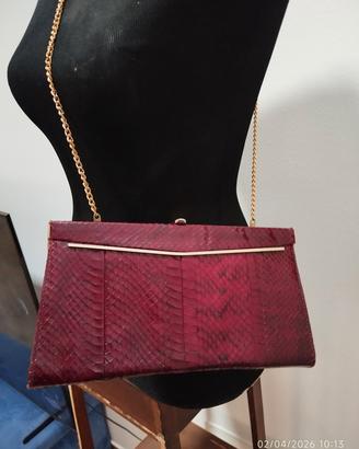 pochette vintage in pitone bordeaux 