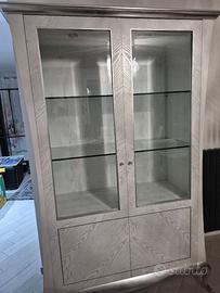 Cristalliera Bombata bianca e argento