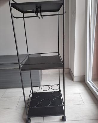 Carrello BAR a 3 Piani con Porta Calici