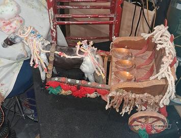 CARETTO SICILIANO CON CAVALLO IN LEGNO