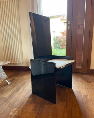 sedia Kazuki arredo laccata nera