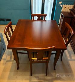 Tavolo legno allungabile 1 metro 2 metri con sedie