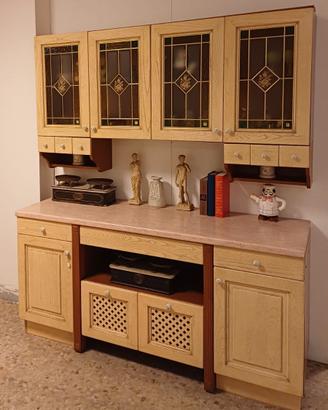 Credenza cucina arte povera+tavolo con 4 sedie
