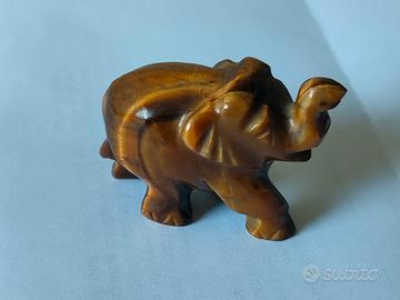 ELEFANTE in OCCHIO DI TIGRE soprammobile