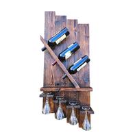 Portabottiglie in Legno da parete Fatto a Mano