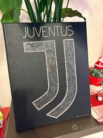 Quadro artigianale in strass/cristalli "Juventus"