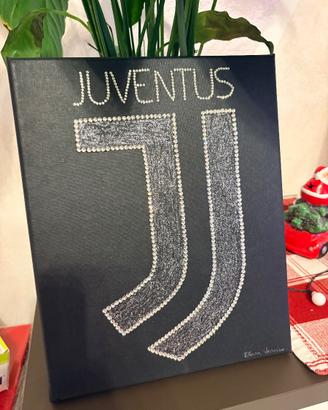 Quadro artigianale in strass/cristalli "Juventus"